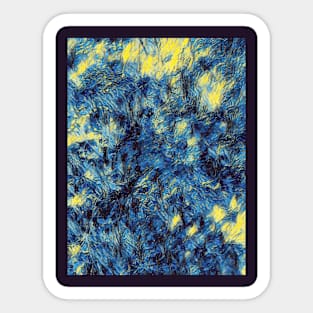 Pretty blue and yellow abstract art Sticker